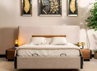 Bed Furniture Design Beds Double bed Luxury Bedroom Textile Wood new